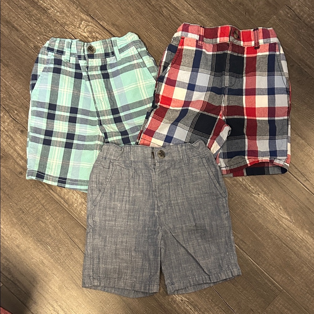 The Children's Place Plaid and Chambray Shorts Set